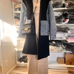 Stylish Black and Blue Women's Coat